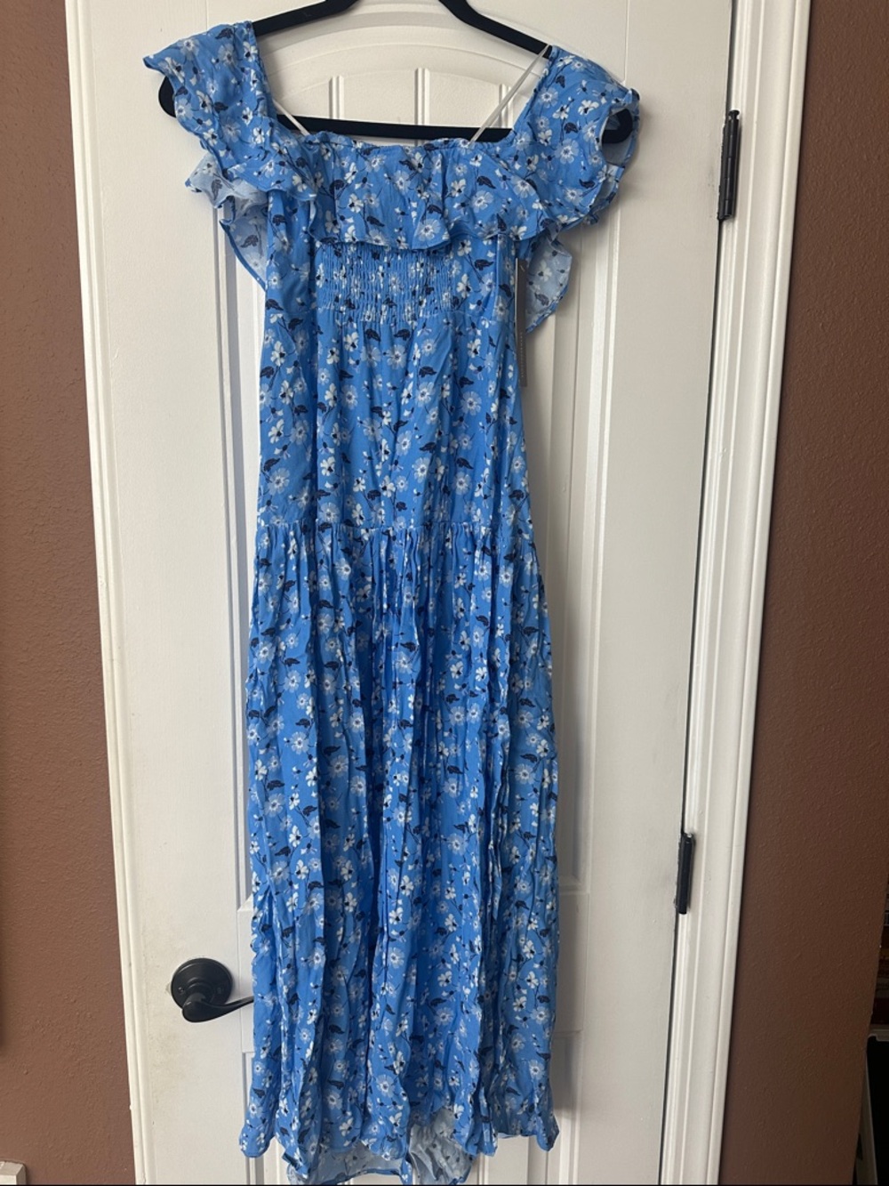 Yumi Kim Blue Floral Off-Shoulder Maxi Dress - Picture 8 of 9